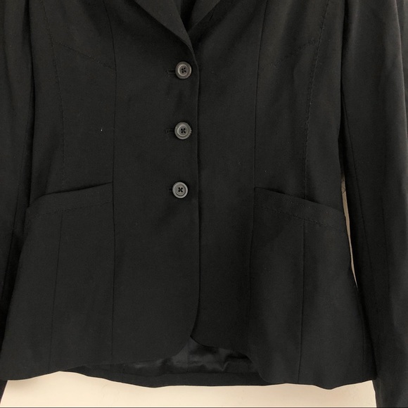 Elie Tahari Virgin Wool Black Blazer Jacket - Picture 3 of 5